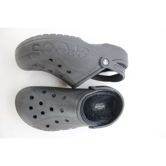 Crocs Shoes Mens 10 Womens 12 Dual Comfort Clogs Lined Slingback Black Rubber - Picture 2 of 11